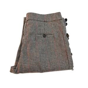 J.OA. Plaid Houndstooth Printed Pants Button Accents Size M